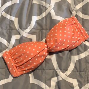 Peach bandeau bathing suit top